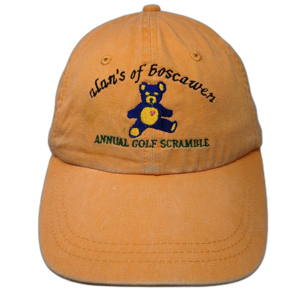 Adams Baseball Cap Orange One Size Alans of Boscawen Golf Scramble Bear NH Hat